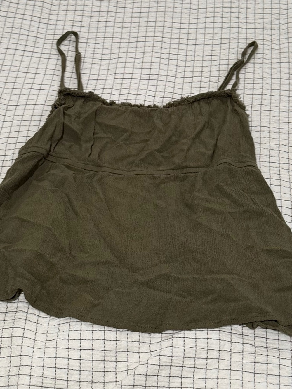 Paper Crane Olive Green Spaghetti-Strap Camisole